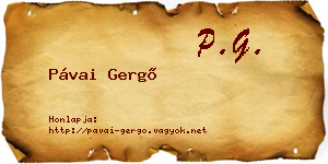 Pávai Gergő névjegykártya